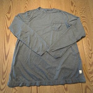 Vuori Shirt Mens Medium Gray Tradewind Long Sleeve Pocket Performance Tee V177